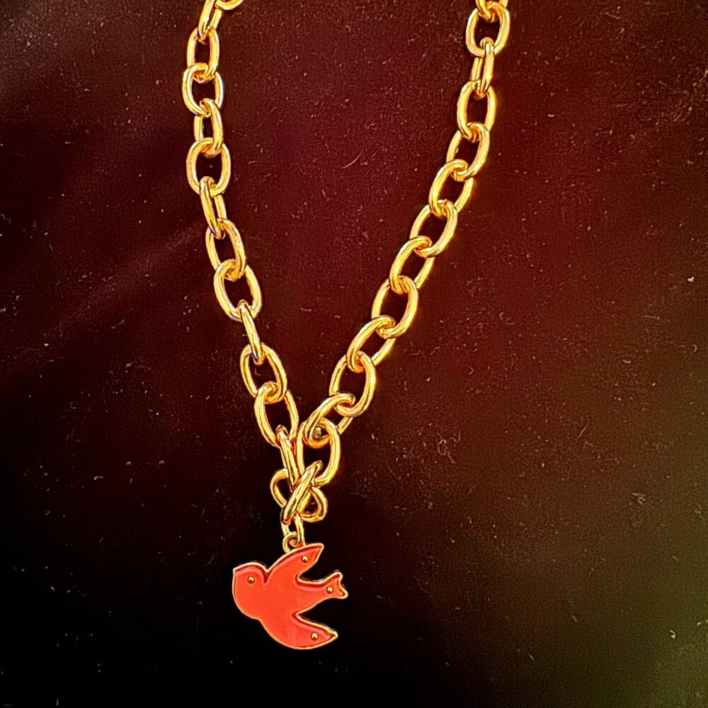 Marc by Marc Jacobs Chunky Rose Gold Bird Necklace - 18in